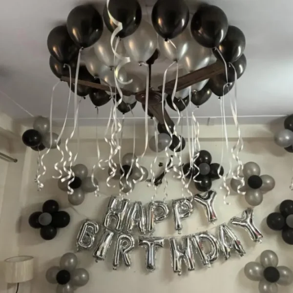 Black Silver Balloon Surprise